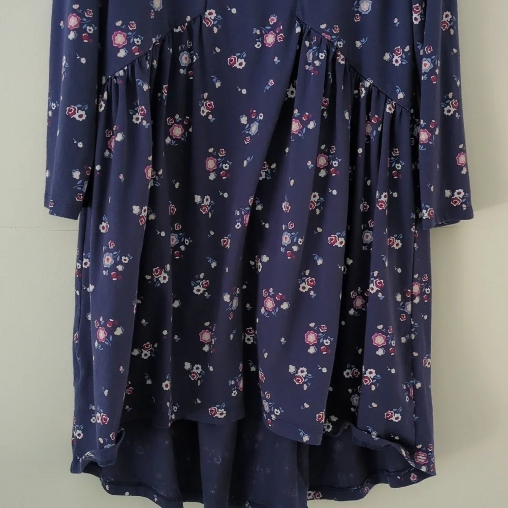 Tea collection Floral Long Sleeve High Low Cotton Dress Easter Girls 12